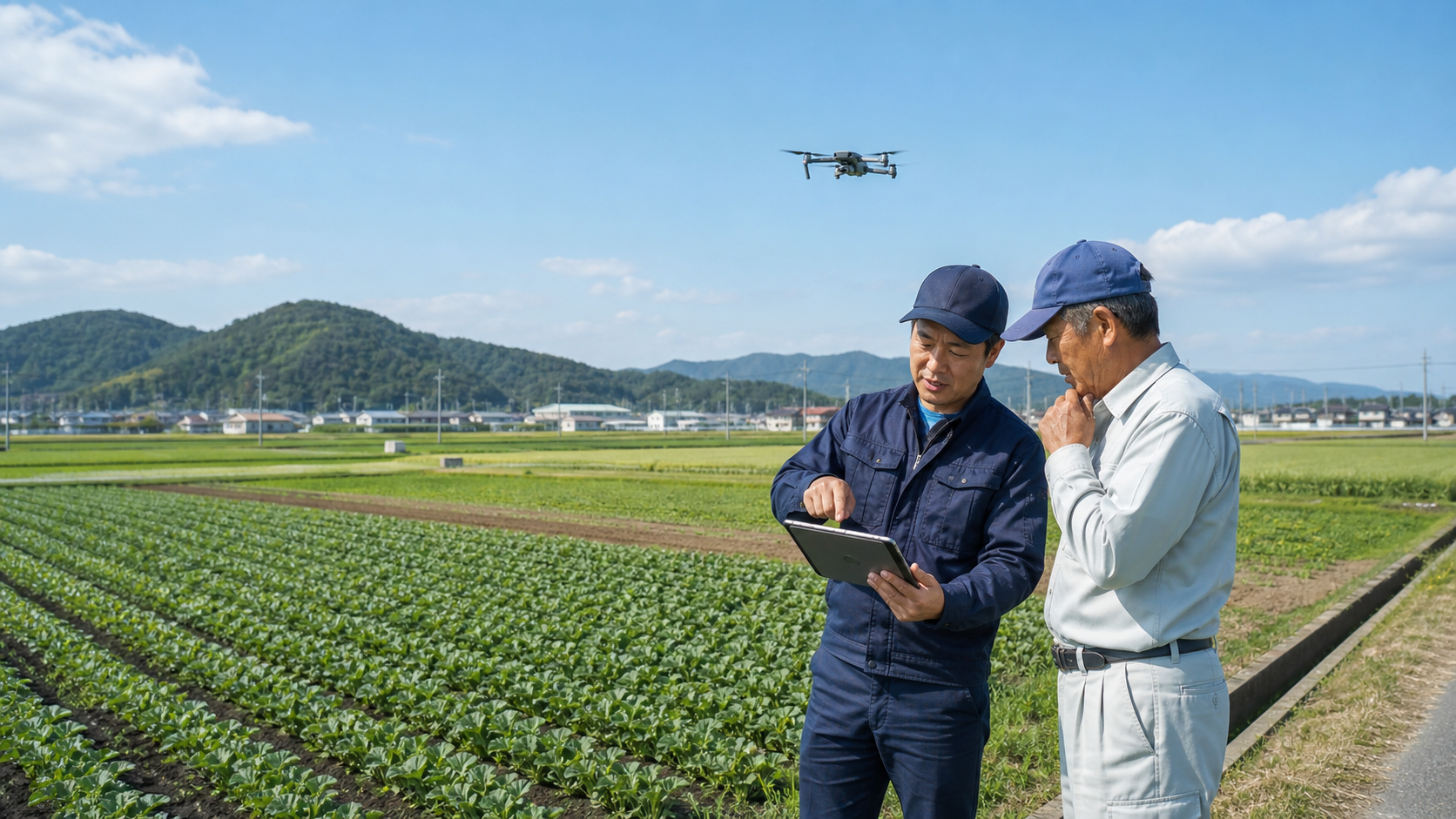 ドローンによる農地記録のイメージ